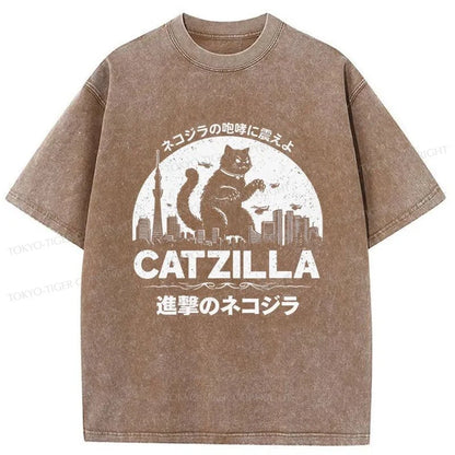 Tokyo-Tiger Japanese Catzilla Washed T-Shirt