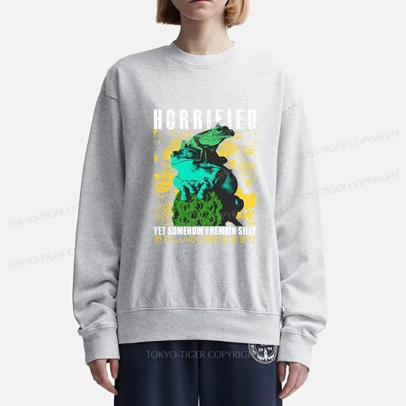 Tokyo-Tiger Horrified Two Frogs Funny Sweatshirt