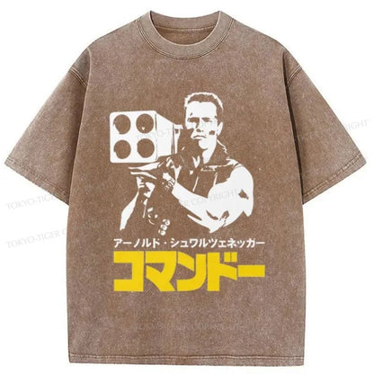 Tokyo-Tiger Commando In Japanese Washed T-Shirt