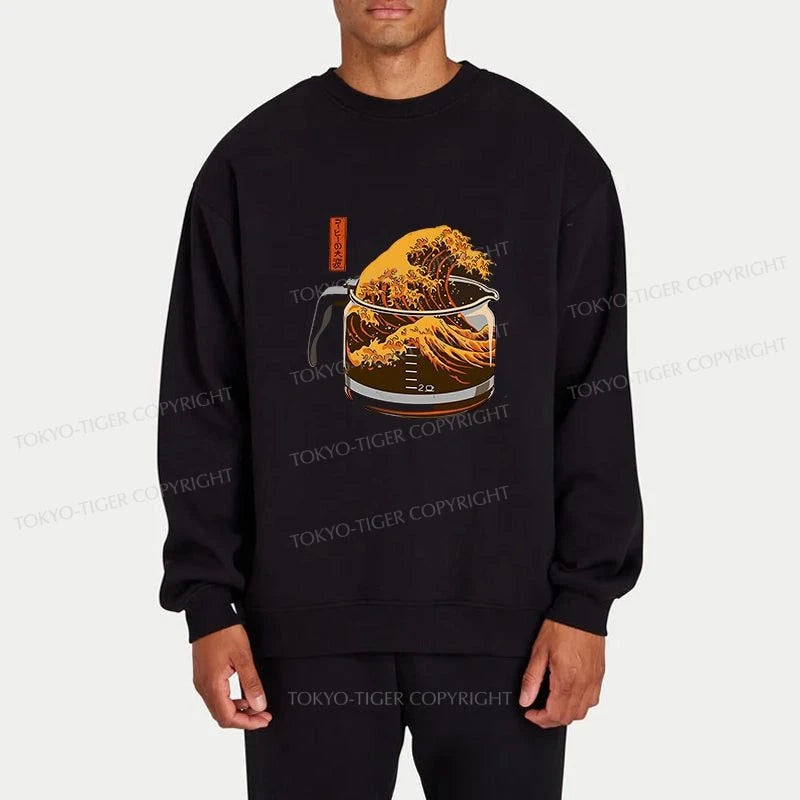 Tokyo-Tiger The Great Wave Of Coffee Japanese Sweatshirt