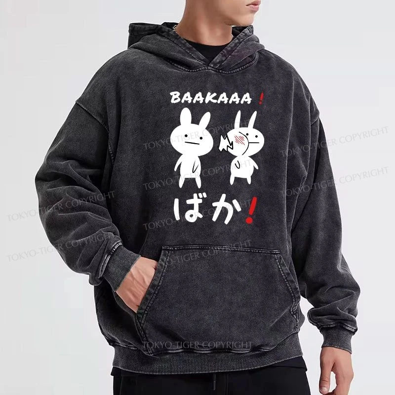 Tokyo-Tiger Anime Baka Manga Slap Washed Hoodie