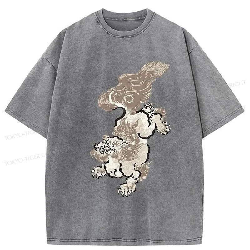 Tokyo-Tiger Komainu Japanese Washed T-Shirt