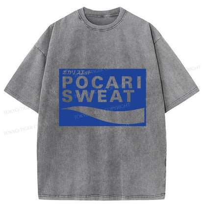 Tokyo-Tiger POCARI SWEAT Logo Washed T-Shirt