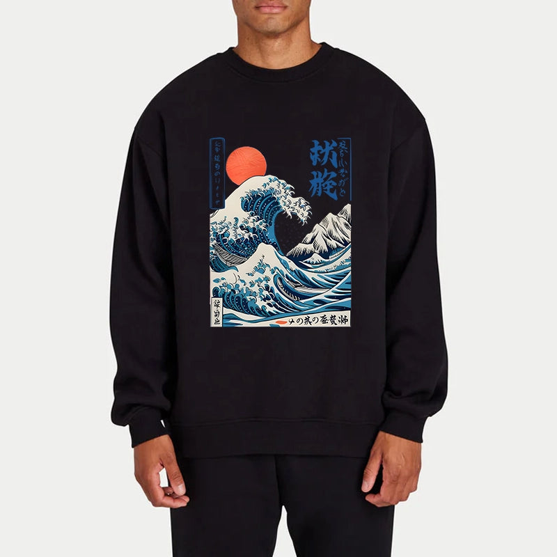 Tokyo-Tiger Ukiyo-e Ocean Waves Japan Sweatshirt