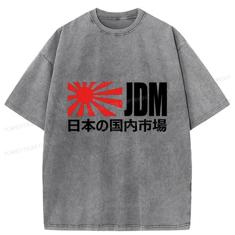 Tokyo-Tiger JDM Flag Logo Washed T-Shirt