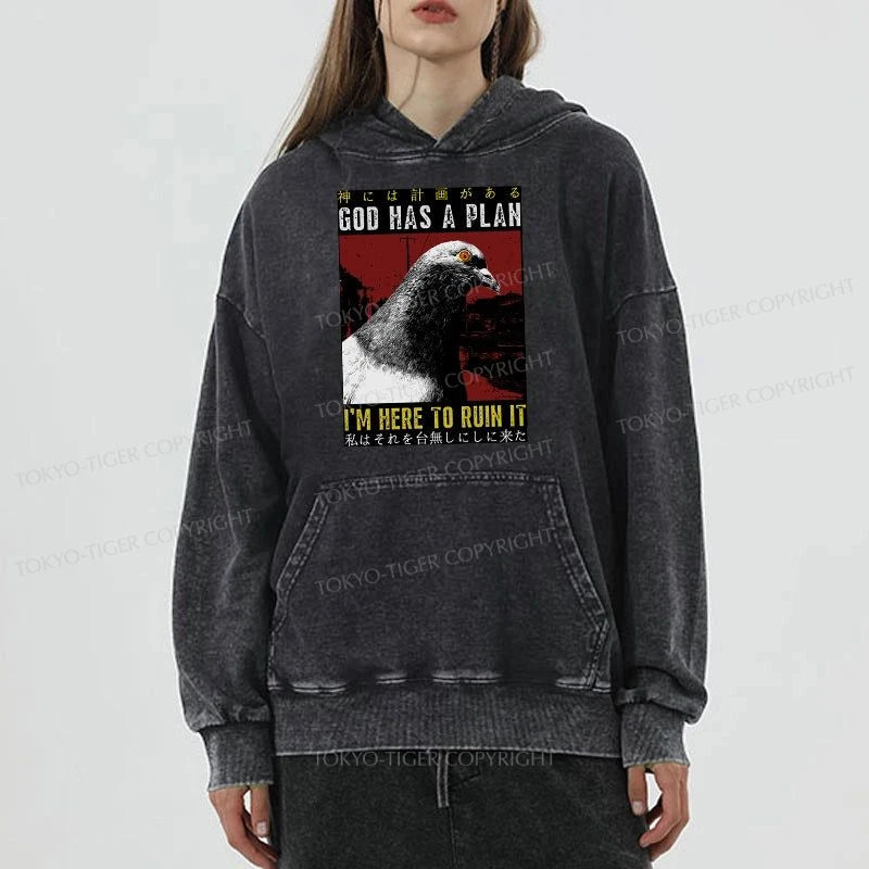 Tokyo-Tiger Pigeons That Want To Break The Plan Washed Hoodie