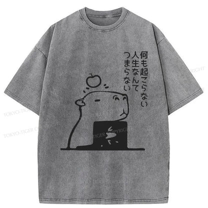 Tokyo-Tiger The Cozy Capybara Washed T-Shirt