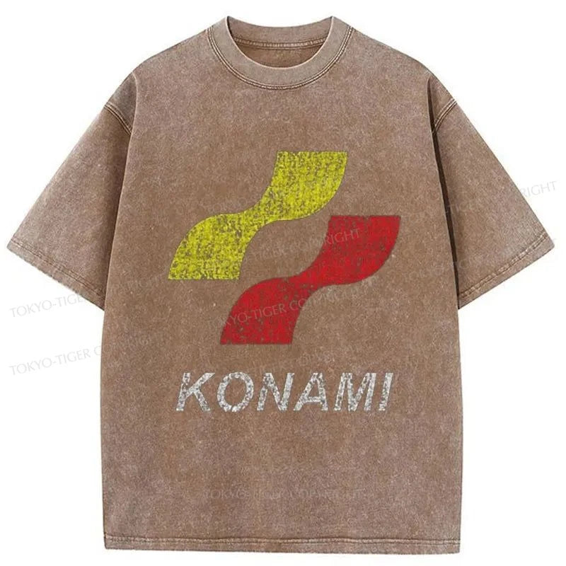 Tokyo-Tiger Konami Logo Japanese Washed T-Shirt