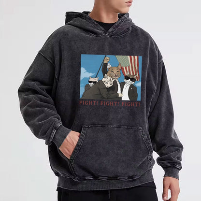 Tokyo-Tiger The Great Fight Cat Washed Hoodie