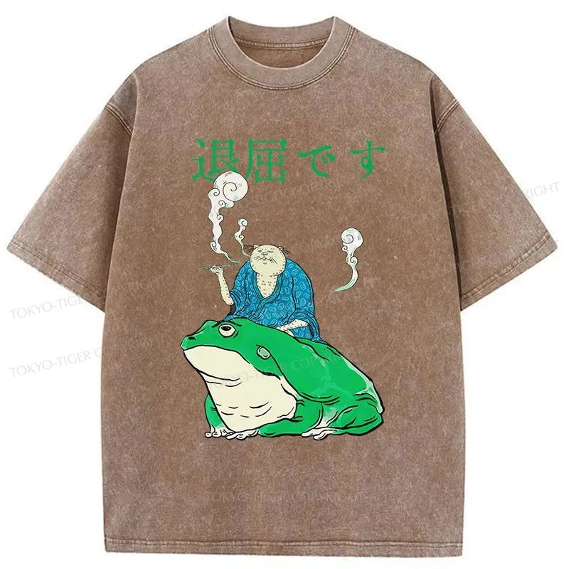 Tokyo-Tiger Boring People With Frogs Washed T-Shirt