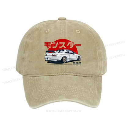 Tokyo-Tiger Monster. Skyline R32 GTR Washed Cap