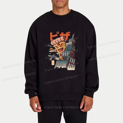 Tokyo-Tiger Great Pizza Kaiju Japanese Sweatshirt