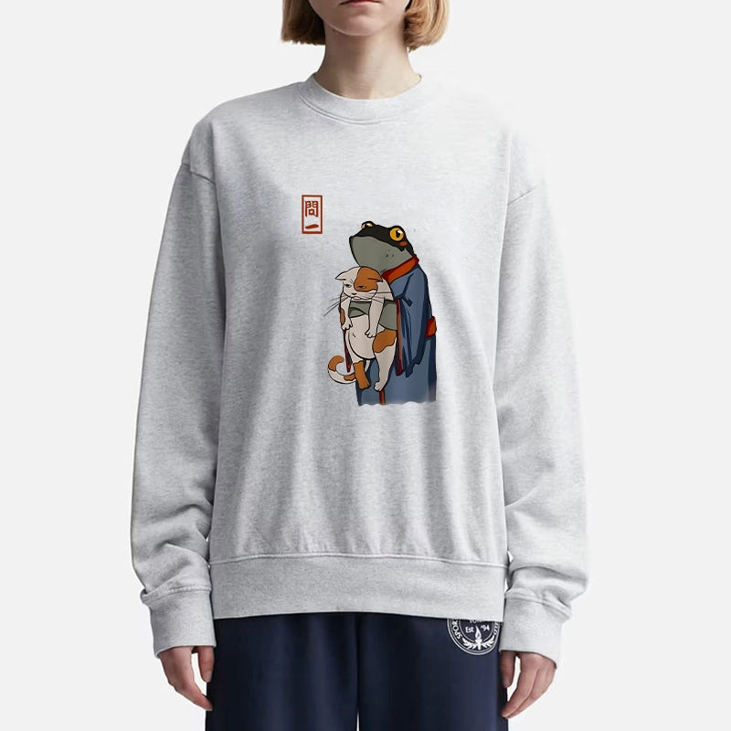 Tokyo-Tiger The Frog Holds The Cat Sweatshirt