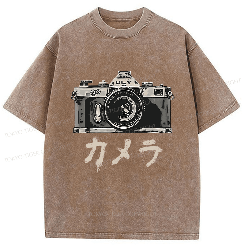 Tokyo-Tiger Japanese Camera Washed T-Shirt