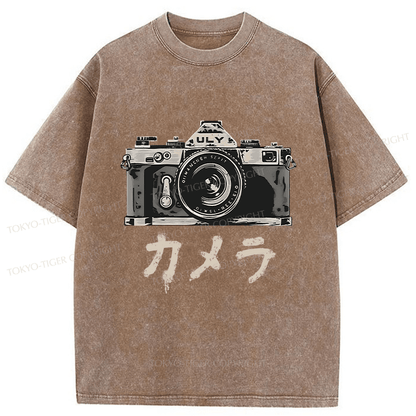 Tokyo-Tiger Japanese Camera Washed T-Shirt