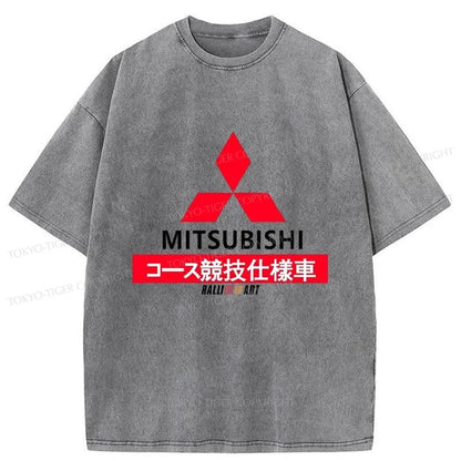 Tokyo-Tiger Mitsubishi Logo Japanese Washed T-Shirt