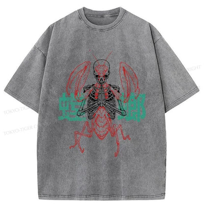 Tokyo-Tiger Mantis Monster Japanese Washed T-Shirt