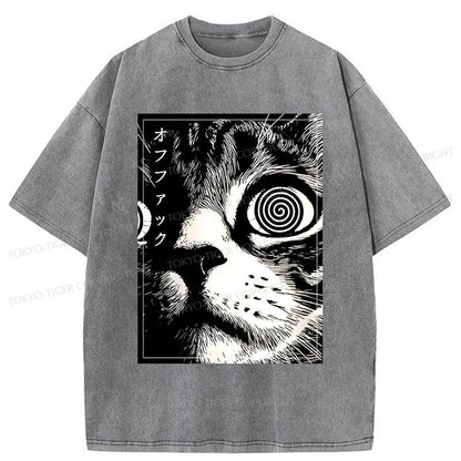 Tokyo-Tiger Scary Cat Japan Washed T-Shirt