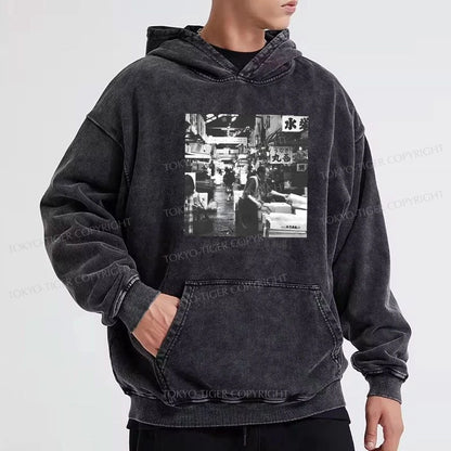 Tokyo-Tiger Tsukiji Fish Market Photo Washed Hoodie