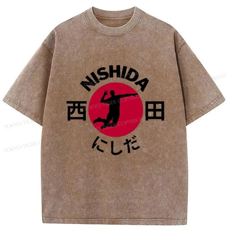 Tokyo-Tiger Volleyball Player Nishida Washed T-Shirt