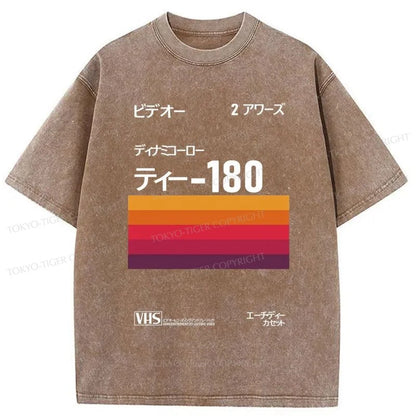 Tokyo-Tiger VHS Inspired Retro 80s Poster Washed T-Shirt