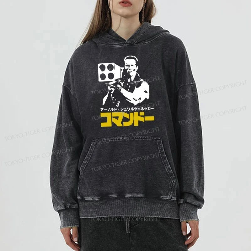 Tokyo-Tiger Commando In Japanese Washed Hoodie