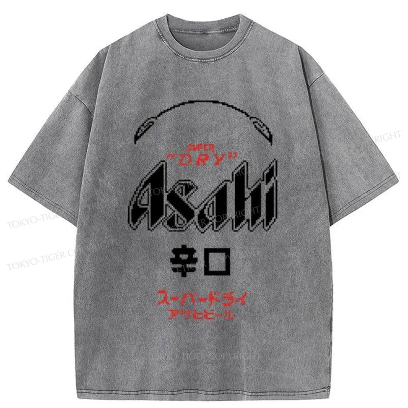 Tokyo-Tiger Asahi Beer Logo Washed T-Shirt