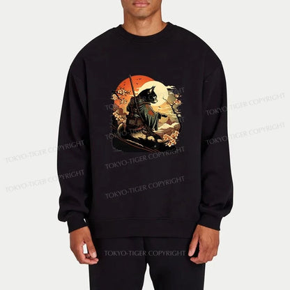 Tokyo-Tiger Cat Ninja Ukiyo-e Anime Style Samurai Sweatshirt