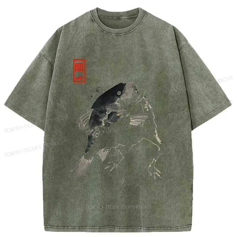 Tokyo-Tiger Matsumoto Hoji Frog With Fish Washed T-Shirt