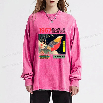 Tokyo-Tiger Art Studio Exhibition Japanese Washed Long Sleeve T-Shirt