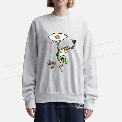 Tokyo-Tiger Dancing Frog Japanese Sweatshirt