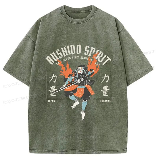 Tokyo-Tiger Bushido Spirit Japanese Washed T-Shirt