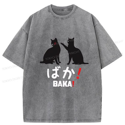 Tokyo-Tiger Funny Japanese Cat Washed T-Shirt