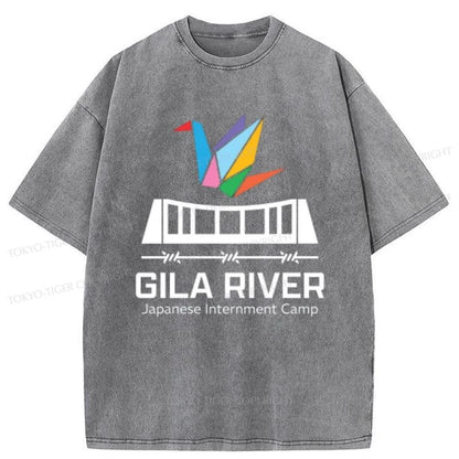 Tokyo-Tiger Gila River Japanese Internment Camp Washed T-Shirt