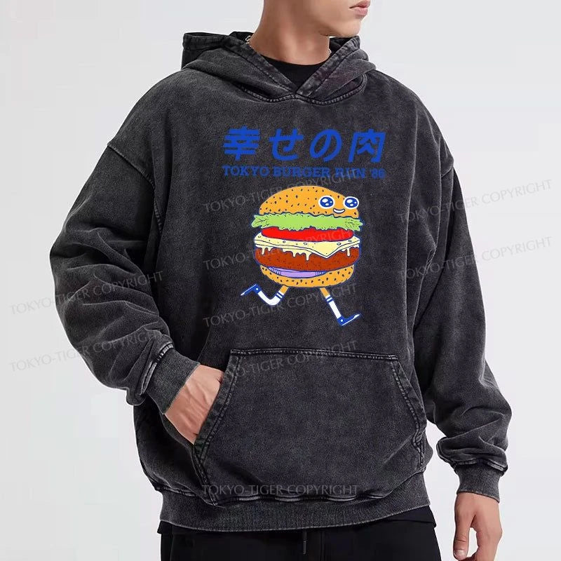 Tokyo-Tiger Tokyo Burger Run Japanese Washed Hoodie