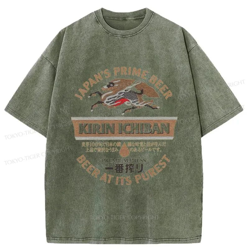 Tokyo-Tiger Kirin Ichiban Beer Japan Washed T-Shirt