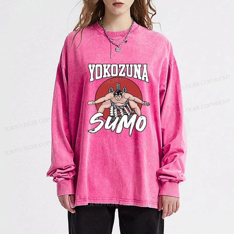 Tokyo-Tiger Yokozuna Sumo Washed Long Sleeve T-Shirt