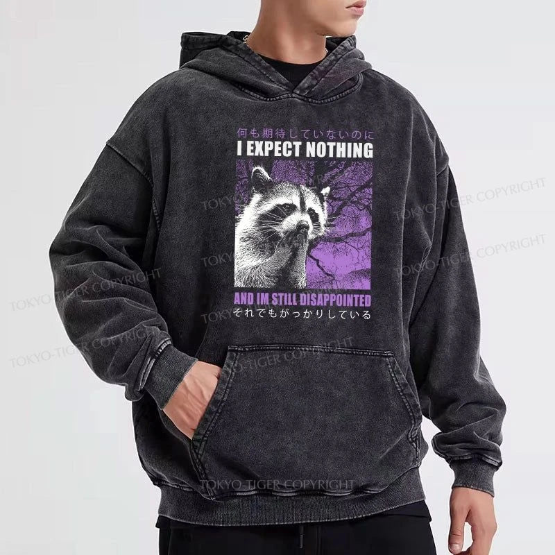 Tokyo-Tiger Disappointed Raccoon Japanese Washed Hoodie