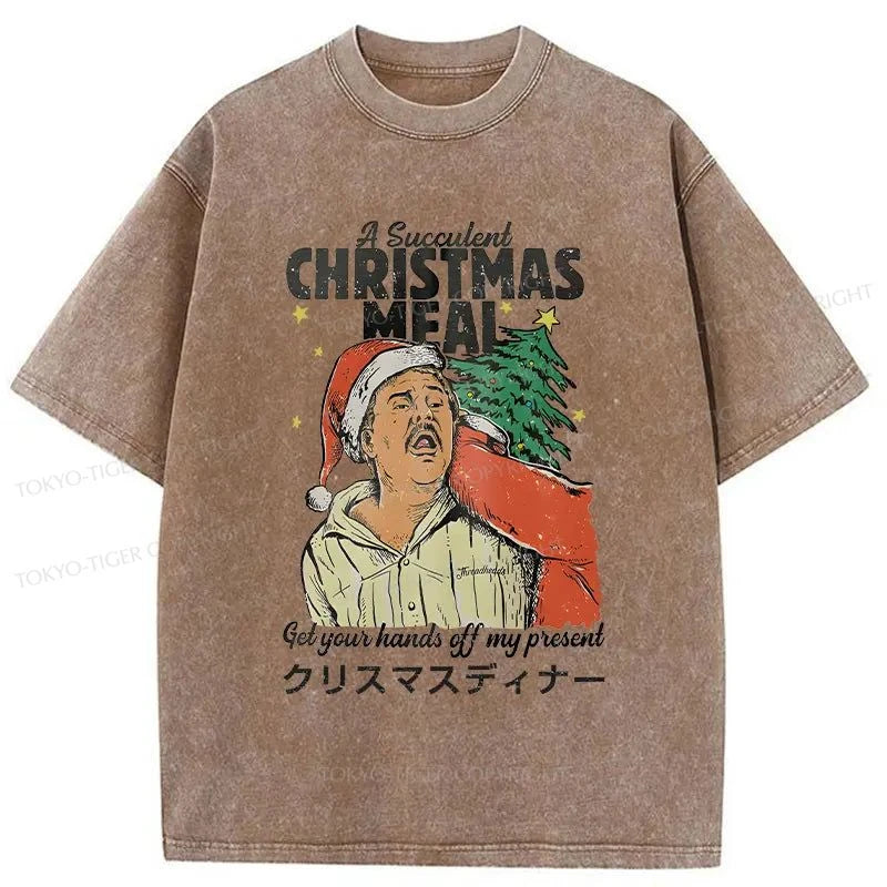 Tokyo-Tiger Christmas Meal Japan Washed T-Shirt