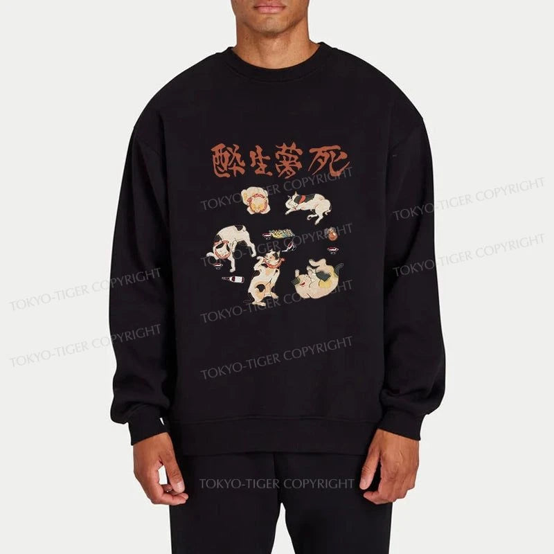 Tokyo-Tiger Drunken Cats Sweatshirt