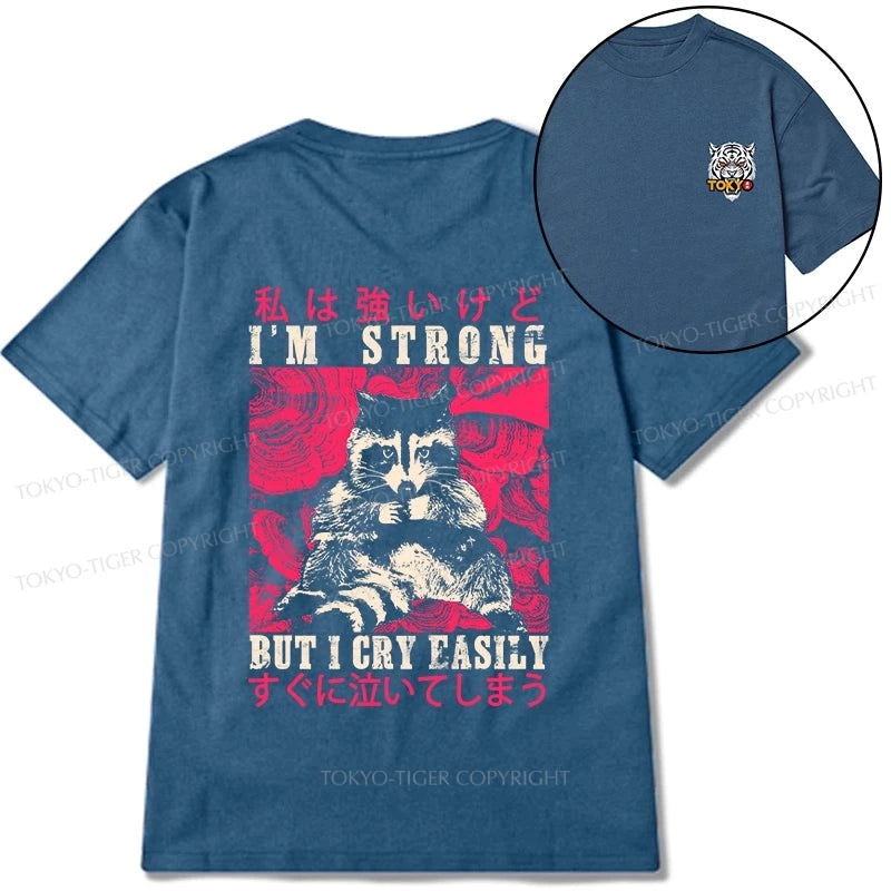 Tokyo-Tiger I Am Strong Raccoon Front Back Classic T-Shirt