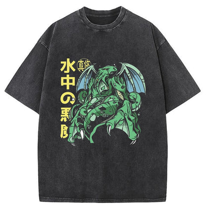 Tokyo-Tiger Japanese Cthulhu Anime Washed T-Shirt