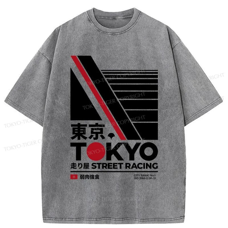 Tokyo-Tiger Tokyo Street Racing Washed T-Shirt