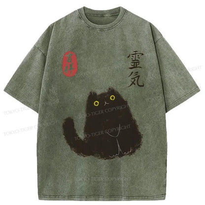 Tokyo-Tiger Black Civet Cat Washed T-Shirt