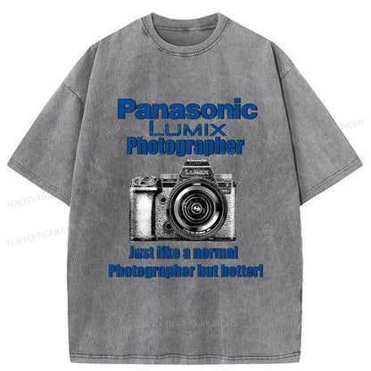 Tokyo-Tiger Panasonic Lumix Cameras Washed T-Shirt