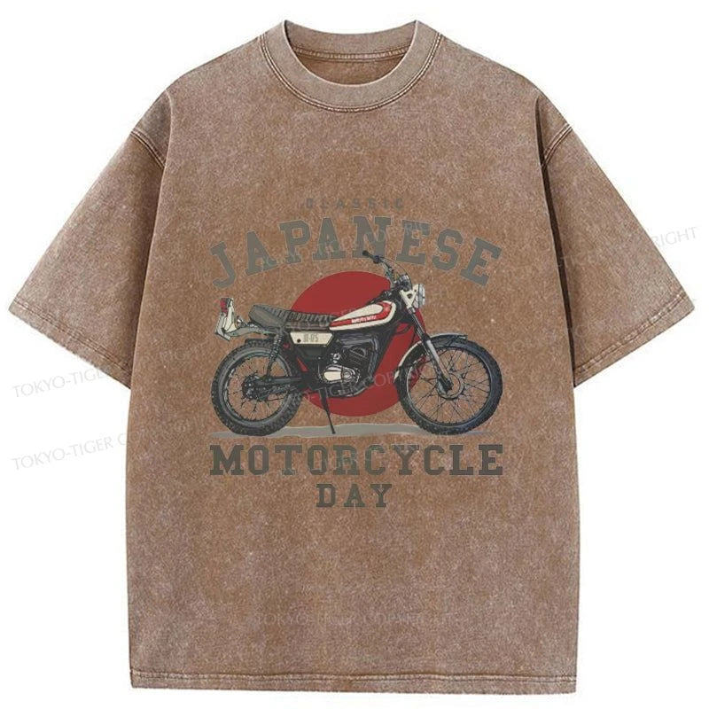 Tokyo-Tiger Japanese Motorcycle Washed T-Shirt