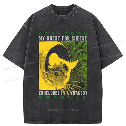 Tokyo-Tiger Mouse Has A Passion For Cheese Washed T-Shirt