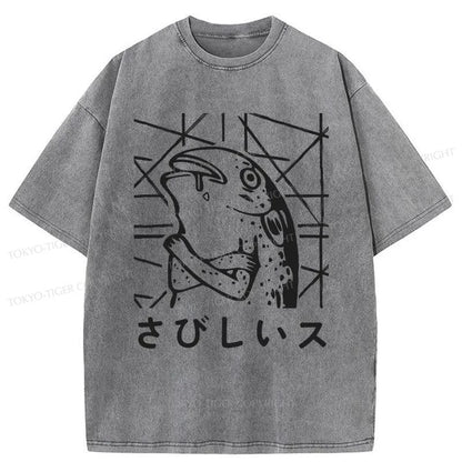 Tokyo-Tiger Lonely Fish Washed T-Shirt