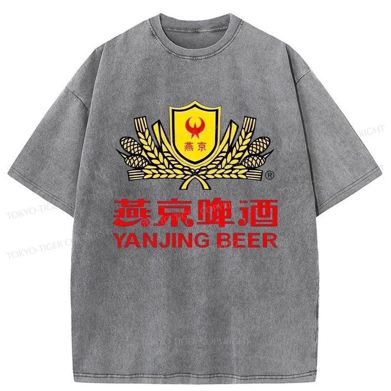 Tokyo-Tiger Yanjing Beer Logo Washed T-Shirt