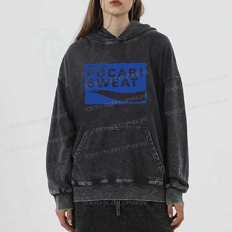 Tokyo-Tiger POCARI SWEAT Logo Washed Hoodie